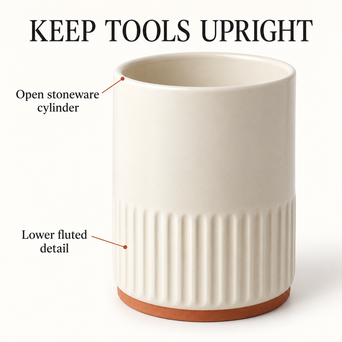Pantrivelle ToolHaven Stoneware Utensil Holder