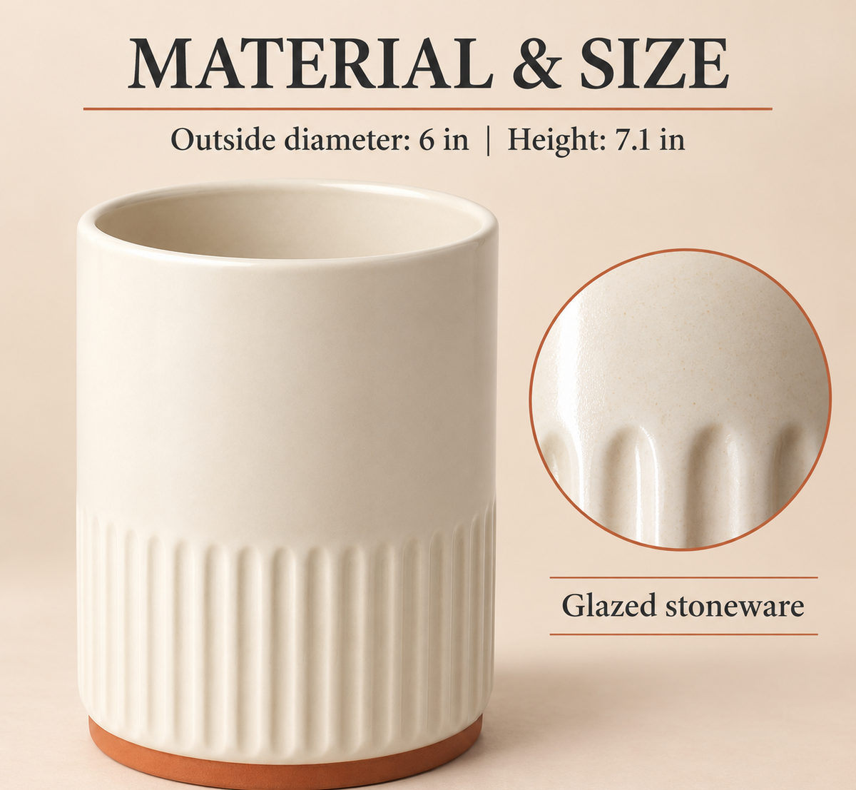 Pantrivelle ToolHaven Stoneware Utensil Holder